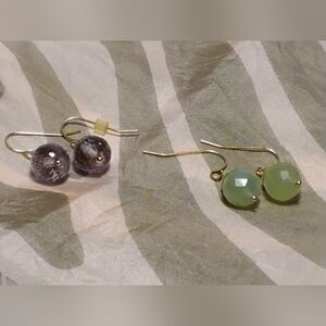 14K Multi Faceted Amethyst Ball Earrings